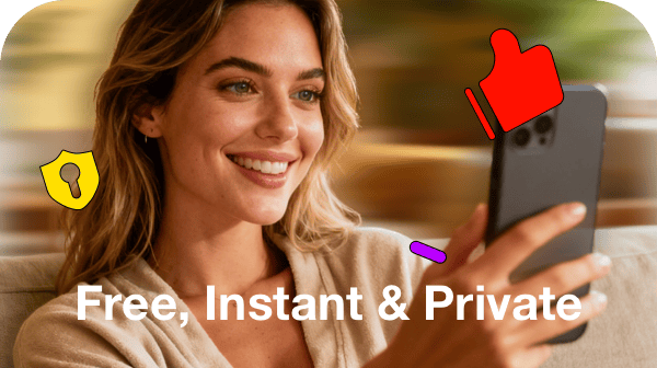 Woman enjoying free instant private video chat